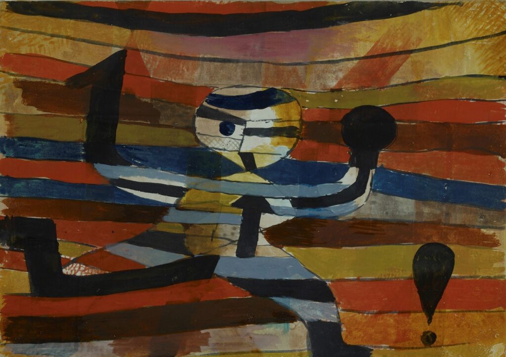 Paul Klee, Läufer – Haker – Boxer, 1920, Aquarell auf Papier, 21,6 x 30,5 cm, Museum Wiesbaden, Dauerleihgabe aus dem Nachlass Hanna Bekker vom Rath, Foto: Museum Wiesbaden