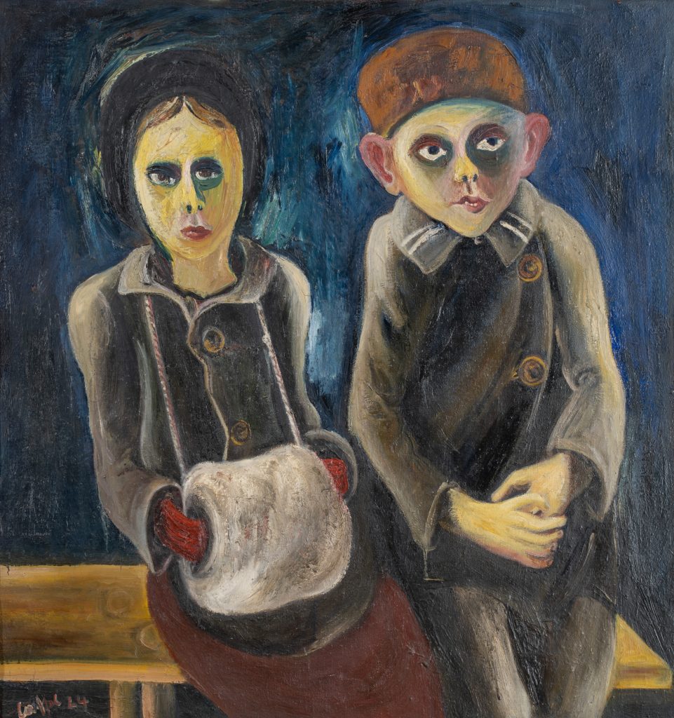 Pol Cassel, Zwei Kinder auf der Bank, 1924, Öl auf Leinwand, Kunstsammlungen Chemnitz, Foto: Jürgen Seidel