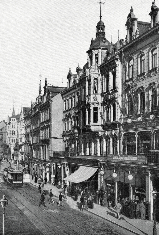 Fotograf:in unbekannt, Chemnitz, Blick in die Königstraße, 1899, Kunstsammlungen Chemnitz – Schloßbergmuseum